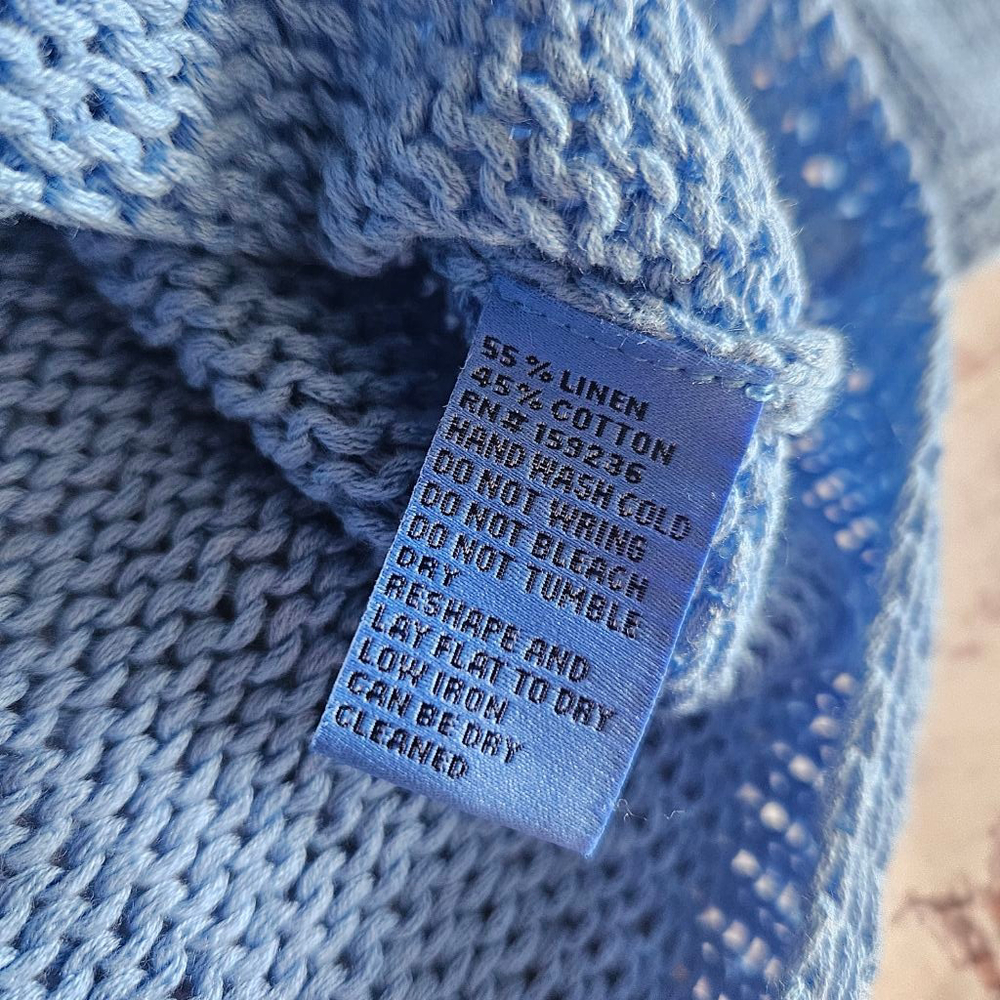 J. McLaughlin Raelyn Linen Blend Sweater Heaven Blue Womens Medium - Picture 3 of 5